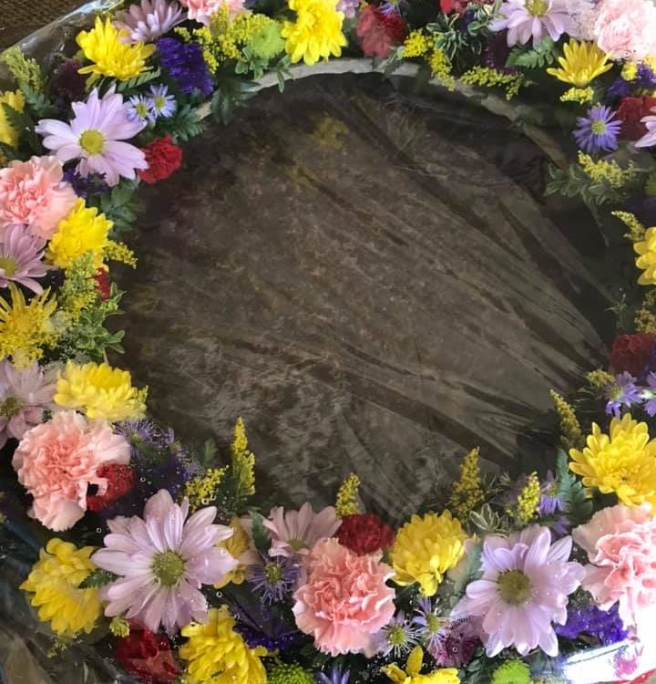 The wreath arrived at the MedCure office in Portland, OR